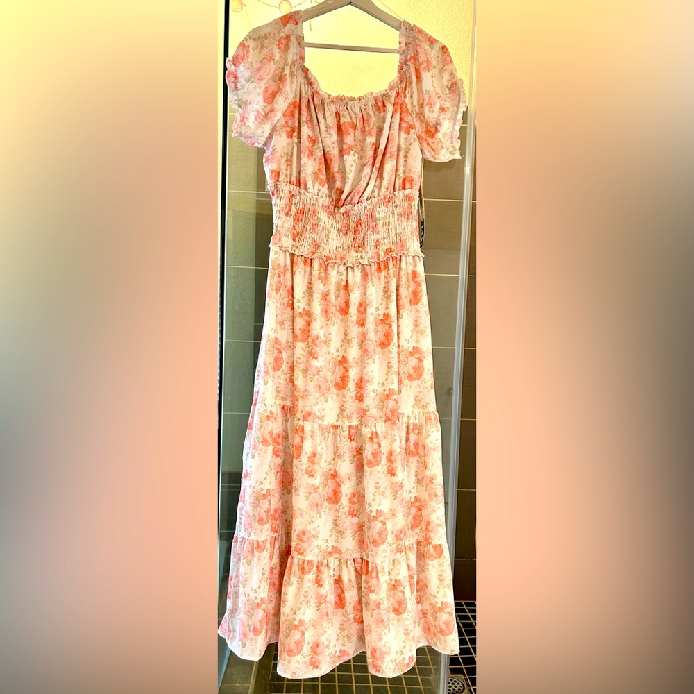 Sale! For Christmas - Sweet Floral Tiered Maxi Sundress